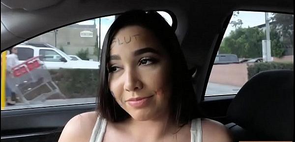  Huge tits teen hitchhikes and drilled in her hairy pussy